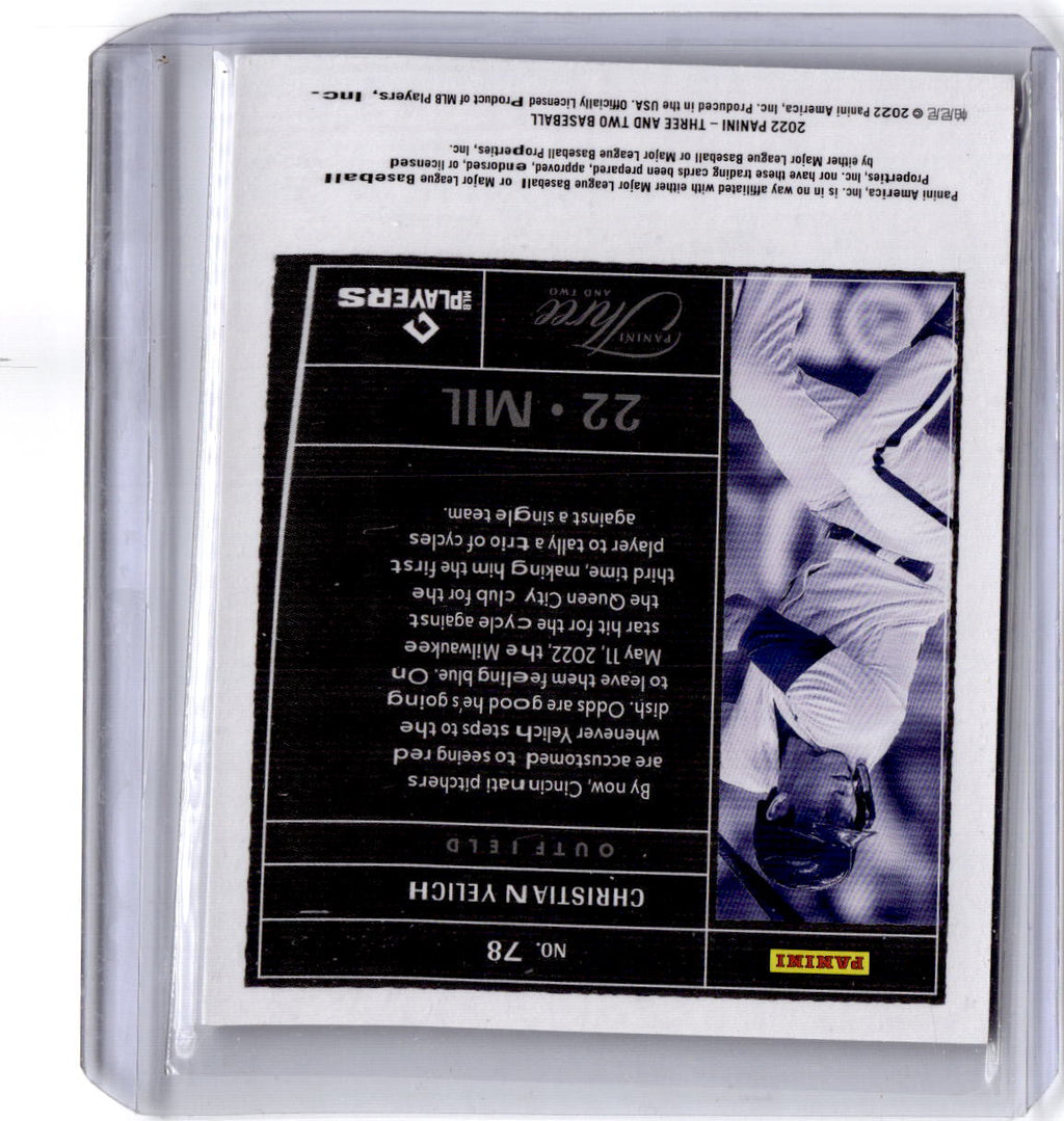 2022 Panini Three and Two #78 Christian Yelich Holo Silver #/15