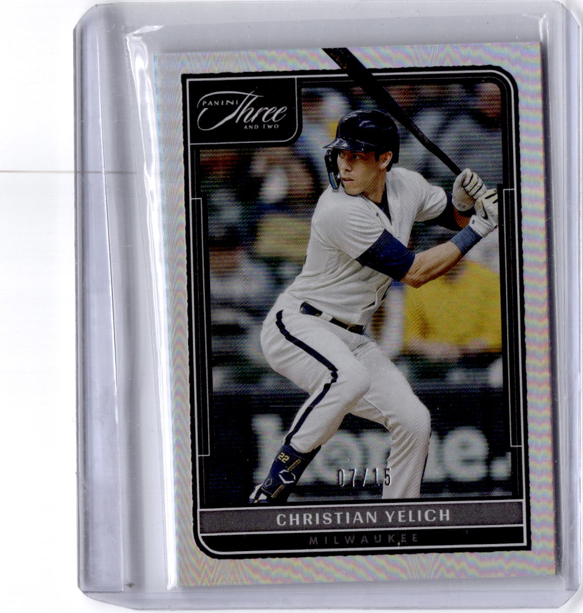 2022 Panini Three and Two #78 Christian Yelich Holo Silver #/15