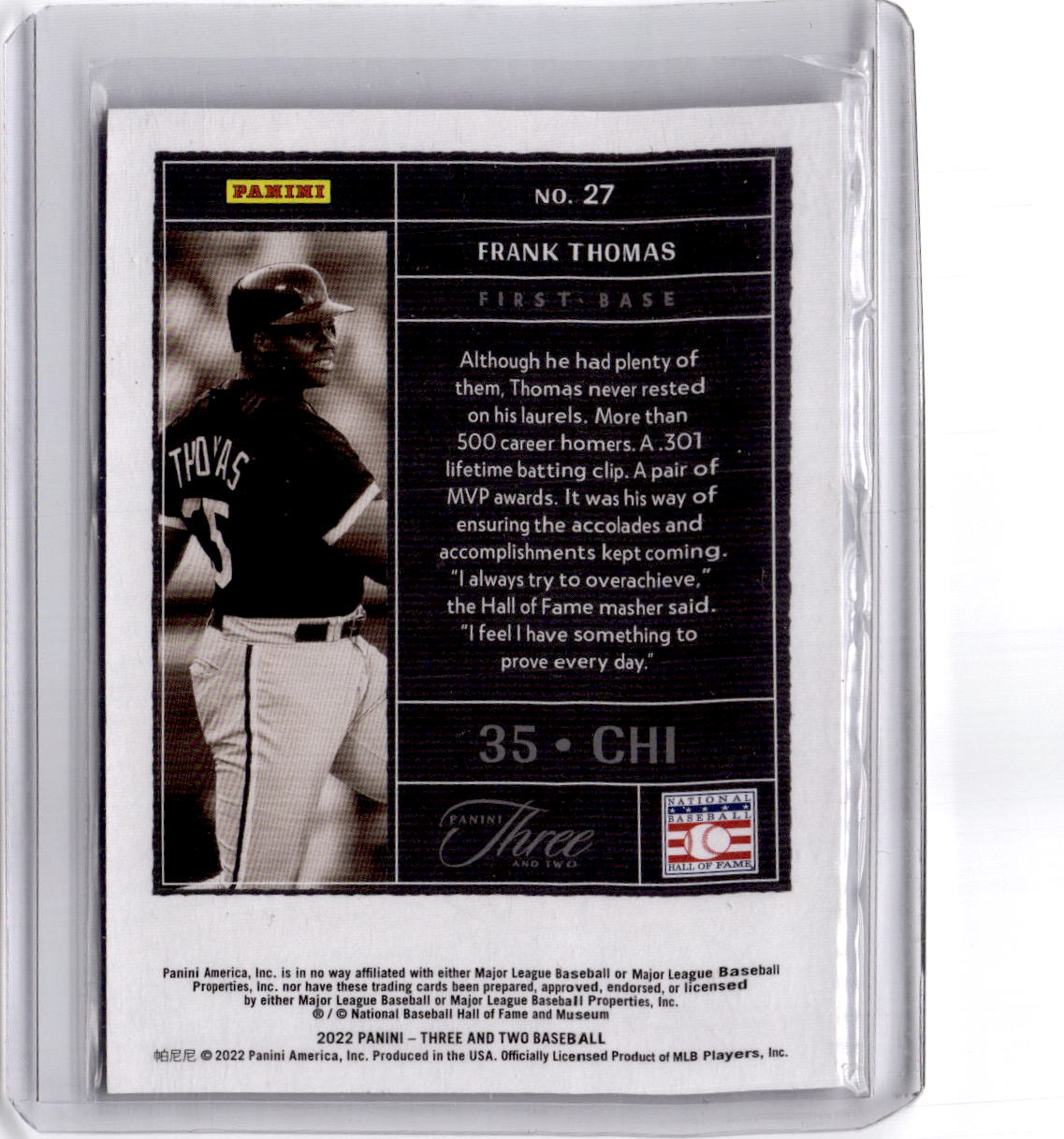 2022 Panini Three and Two #27 Frank Thomas Holo Silver #/15