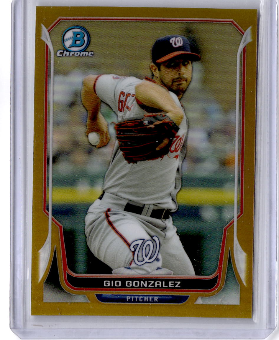 2014 Bowman Chrome #51 Gio Gonzalez Gold Refractor #/50
