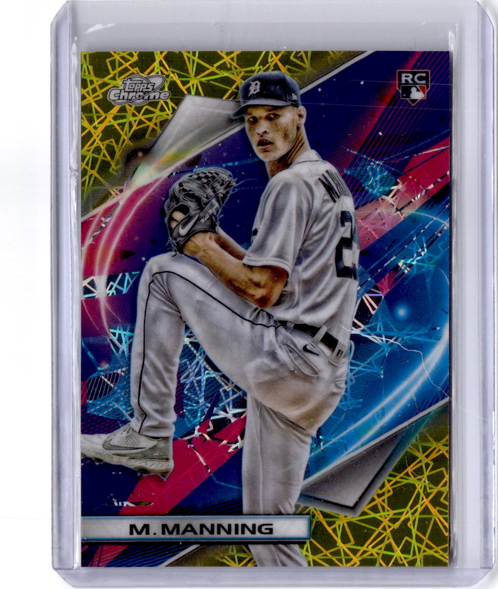 2022 Topps Chrome Cosmic #165 Matt Manning Gold Interstellar Refractor #/50
