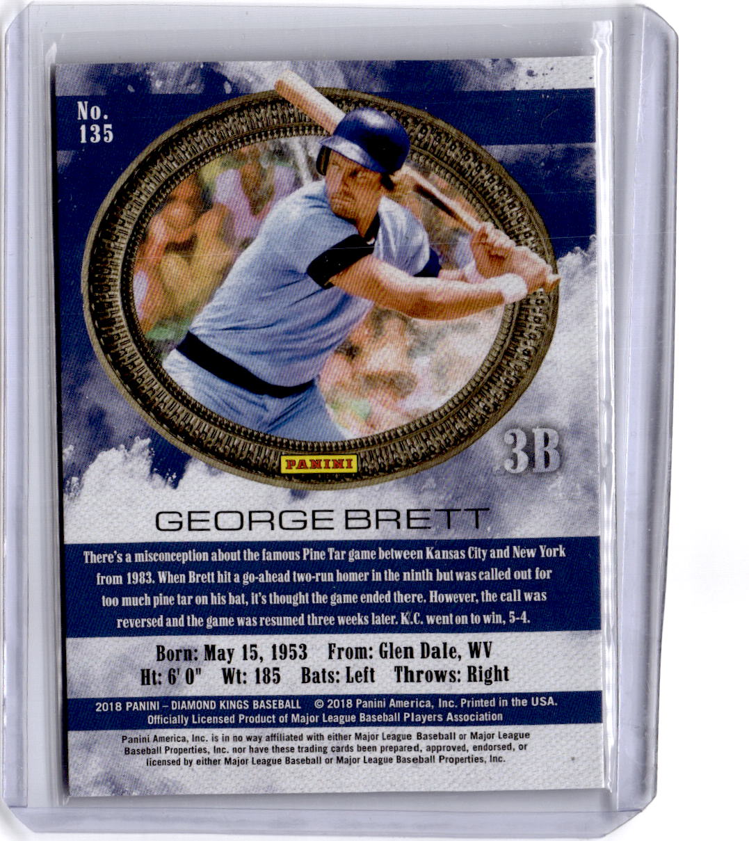 2018 Panini Diamond Kings #135 George Brett Framed Gray #/99