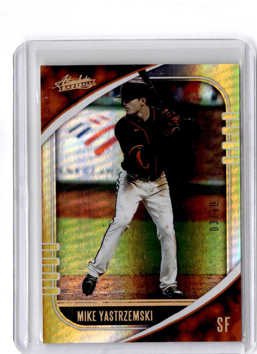 2021 Panini Absolute #46 Mike Yastrzemski Retail Holo Gold #/10