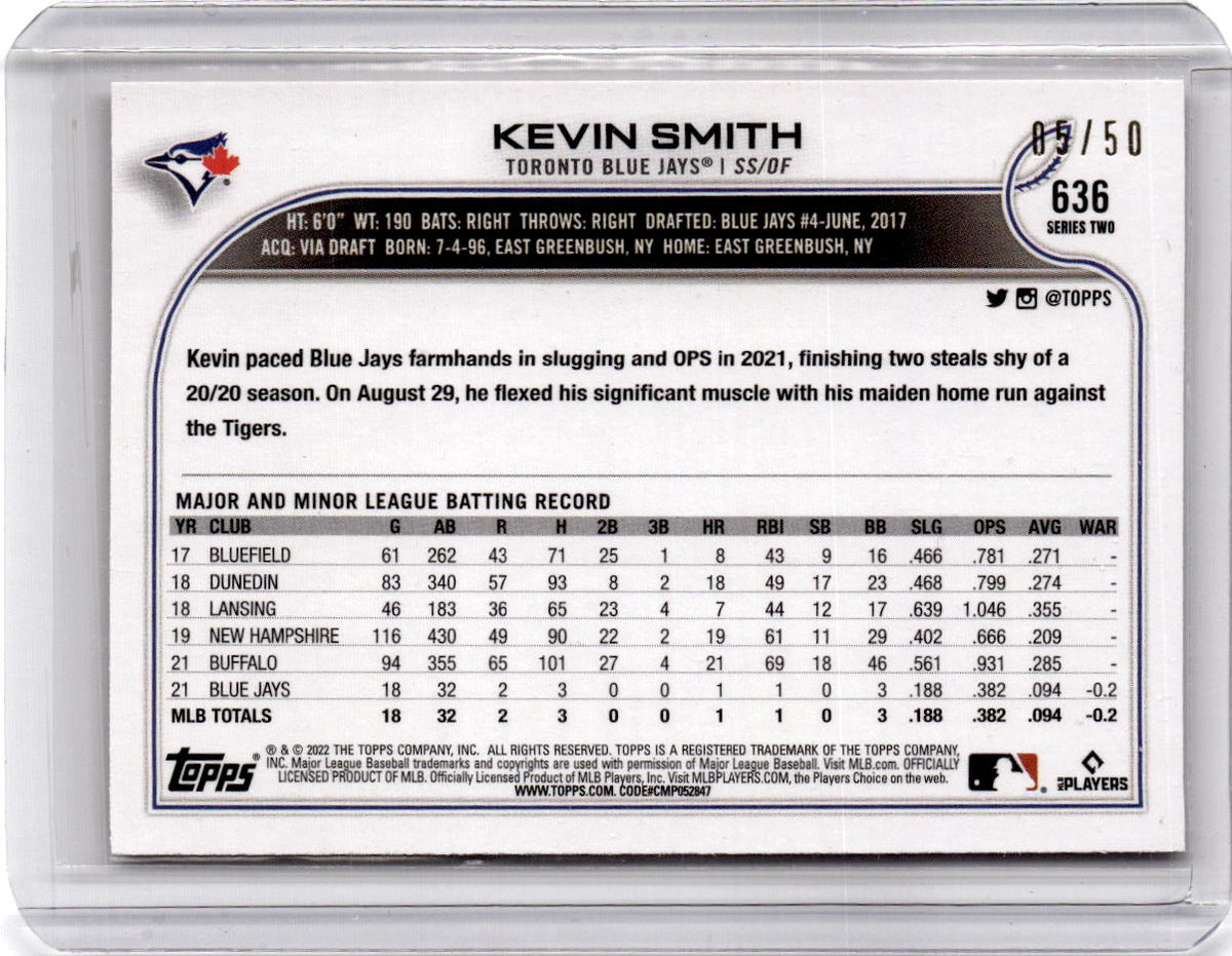 2022 Topps #636 Kevin Smith Mother's Day Hot Pink #/50