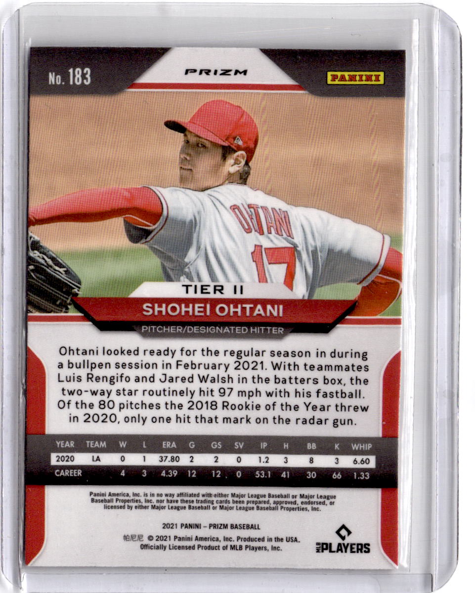 2021 Panini Prizm #183 Shohei Ohtani Red/White/Blue Prizm