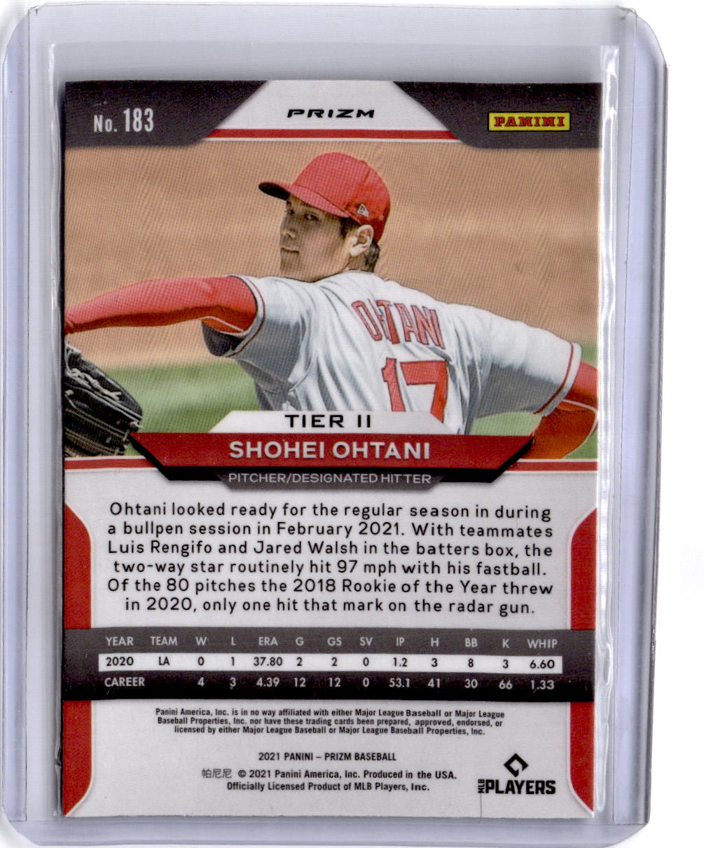 2021 Panini Prizm #183 Shohei Ohtani Green Wave Prizm