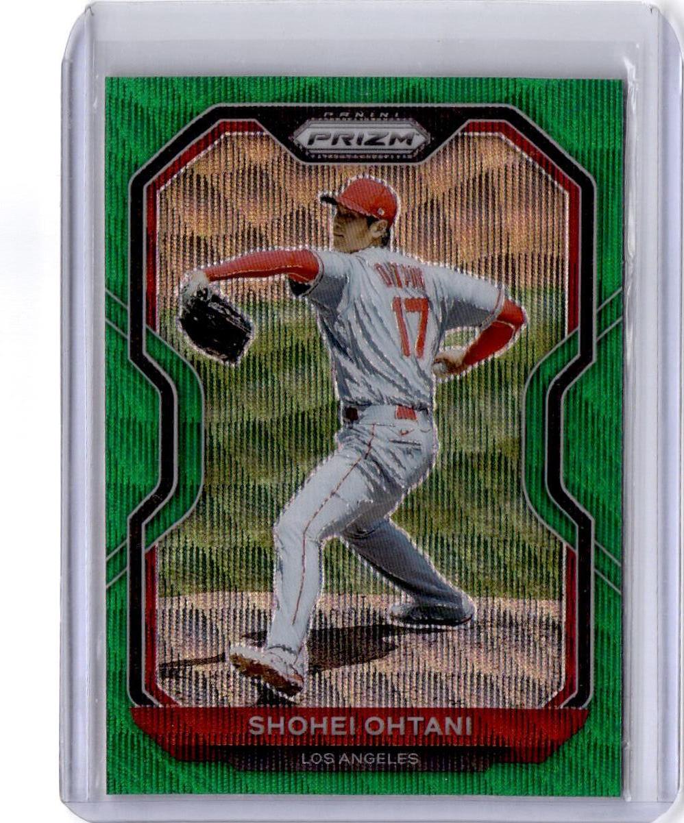 2021 Panini Prizm #183 Shohei Ohtani Green Wave Prizm