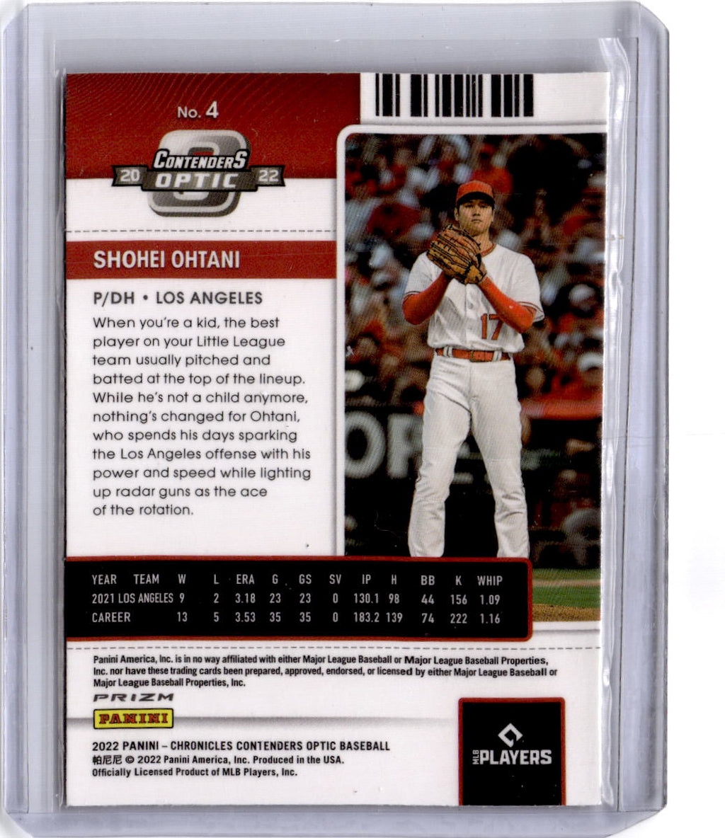 2022 Panini Chronicles #4 Shohei Ohtani Contenders Optic Pink Pulsar