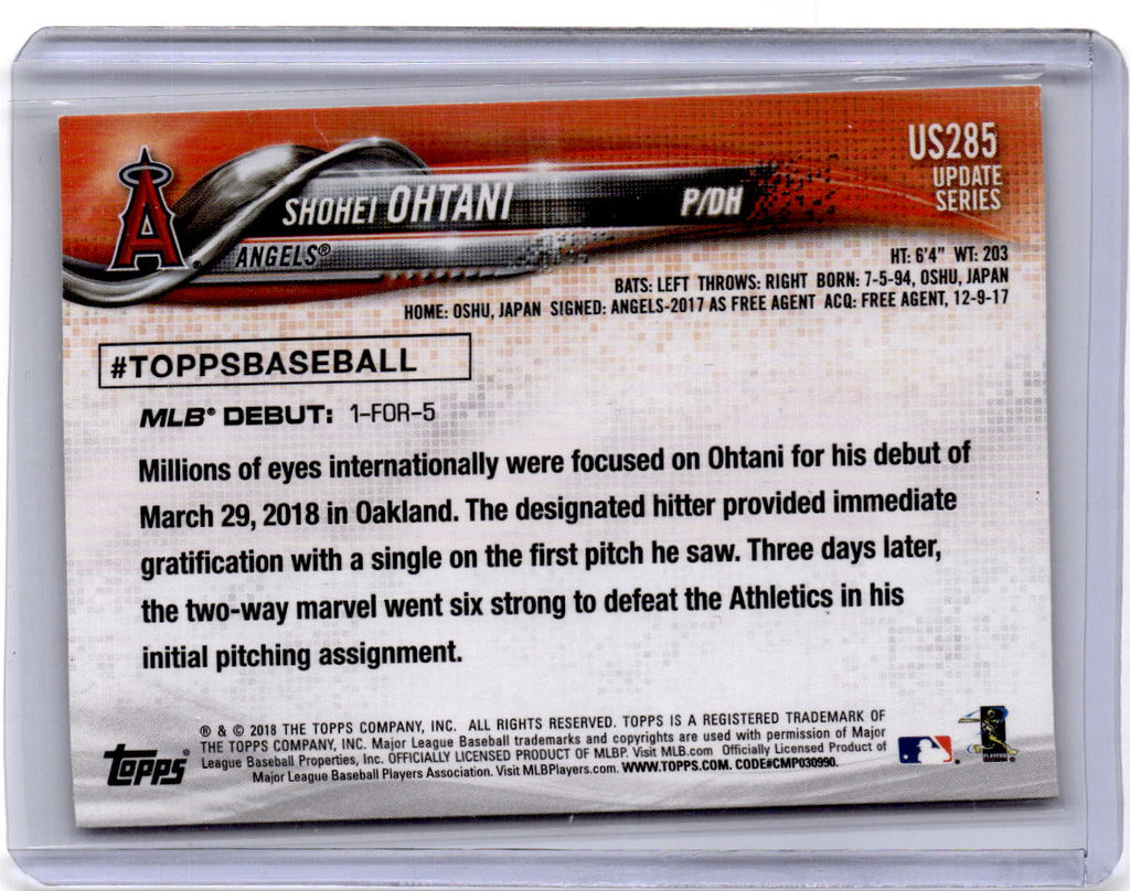 2018 Topps Update #US285 Shohei Ohtani