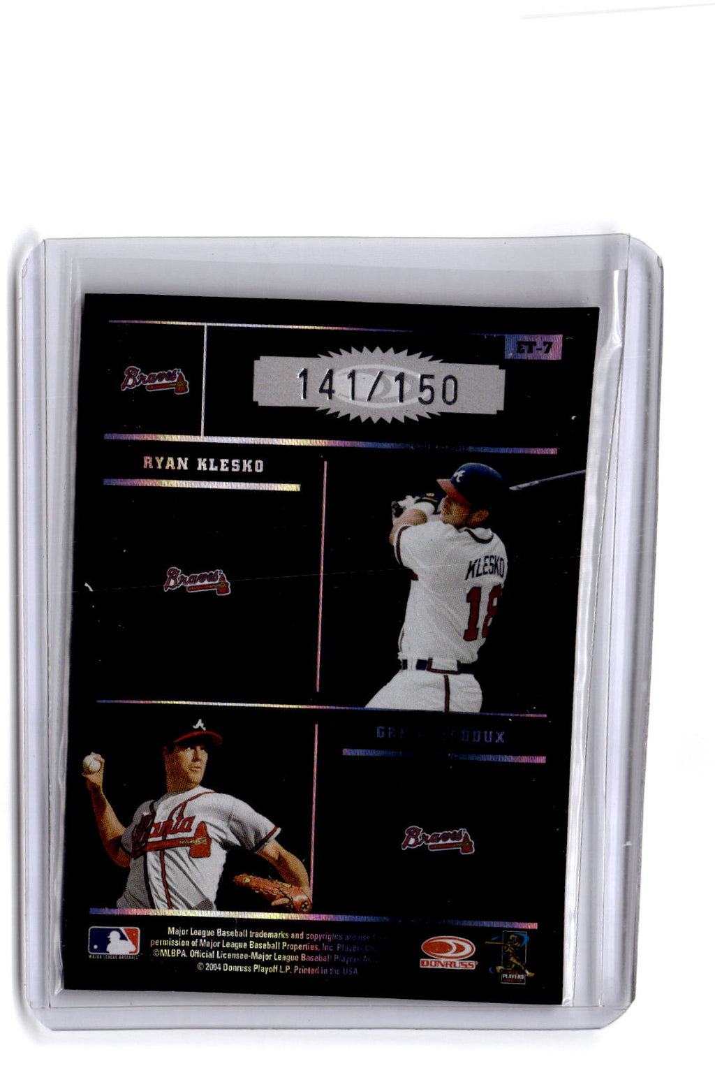 2004 Donruss Elite Chipper Jones / Tom Glavine / Maddux / Klesko Black #/150