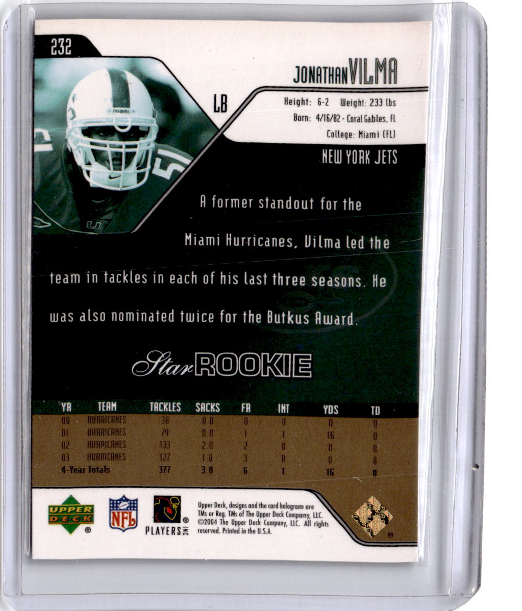 2004 Upper Deck #232 Jonathan Vilma UD Exclusives #/50
