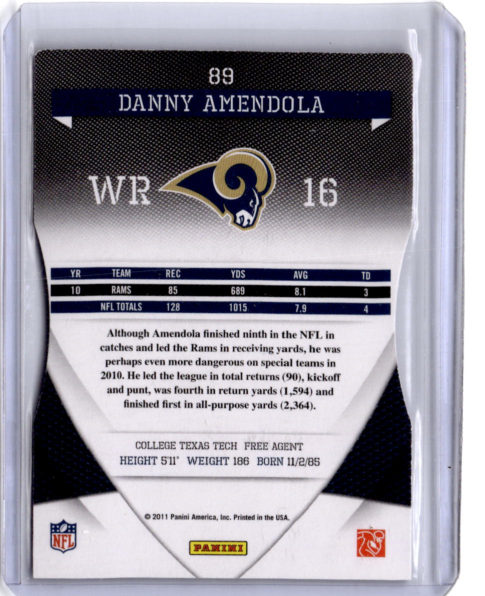 2011 Donruss Elite #89 Danny Amendola Status Black #/24