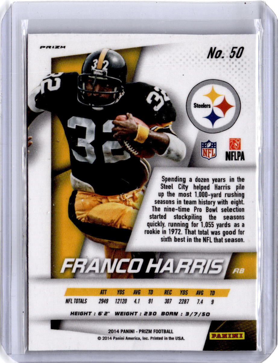 2014 Panini Prizm #50 Franco Harris Blue Prizm