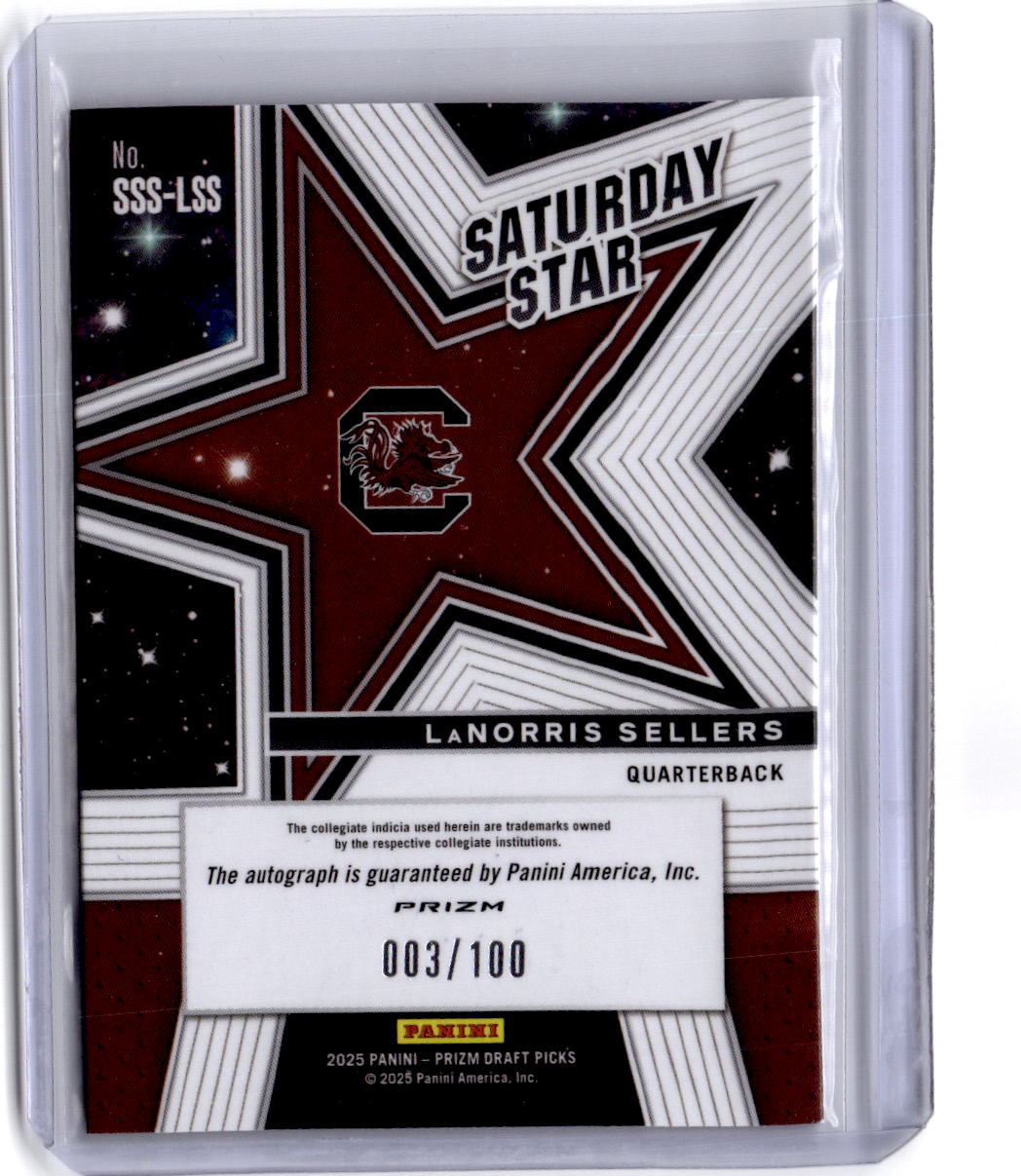 2025 Prizm Draft Picks LaNorris Sellers Saturday Stars Autographs Red #/100