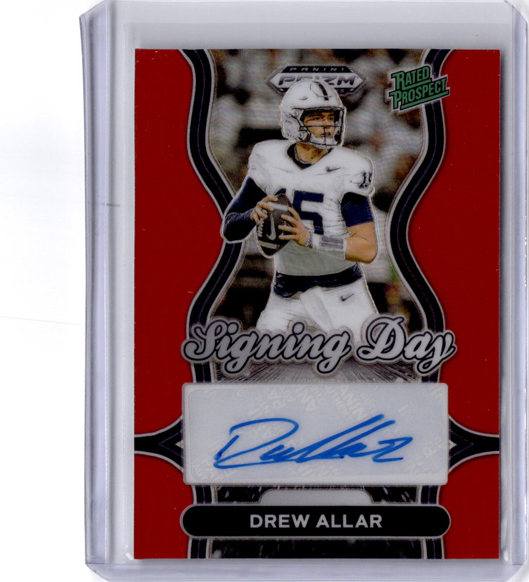 2025 Panini Prizm Draft Picks #SD-DAR Drew Allar Signing Day Red #/99