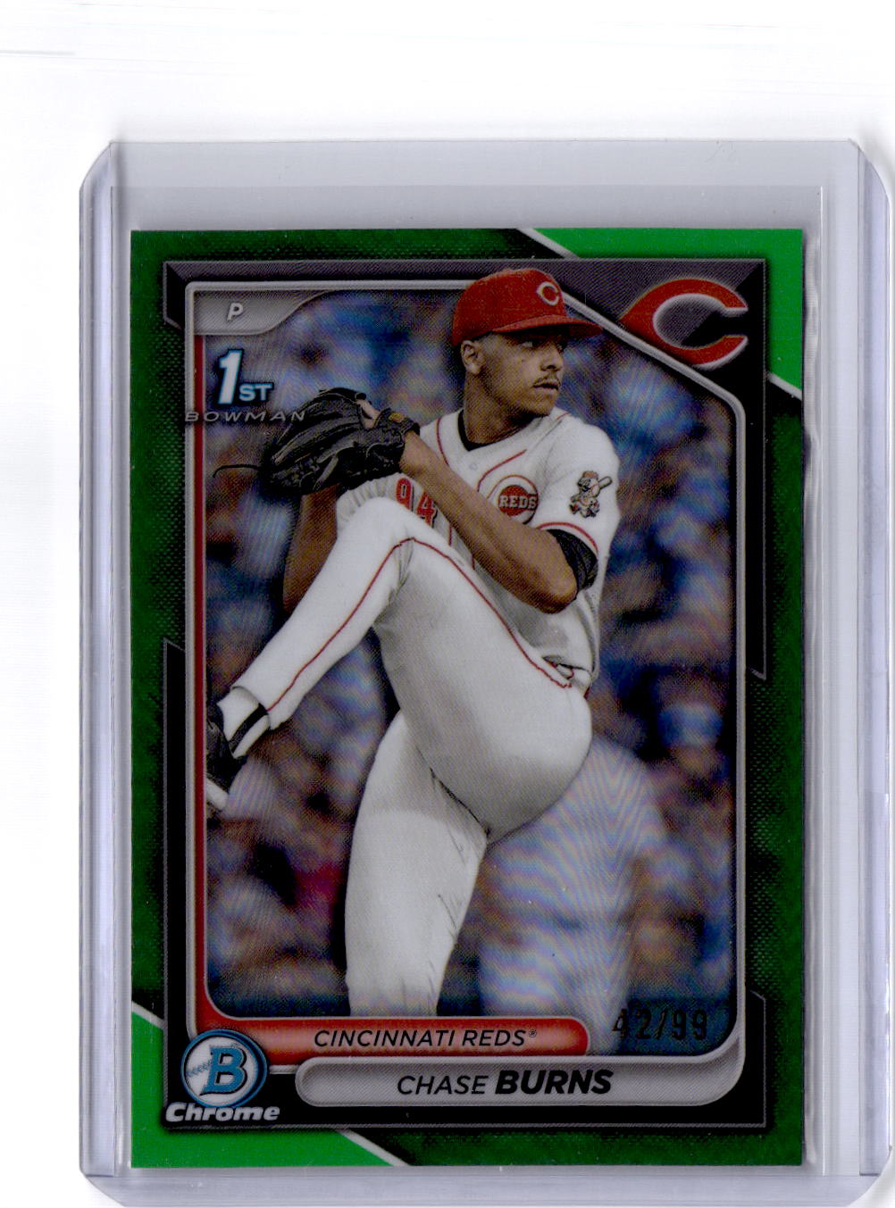 2024 Bowman Draft #BDC-55 Chase Burns Chrome Green Refractor #/99