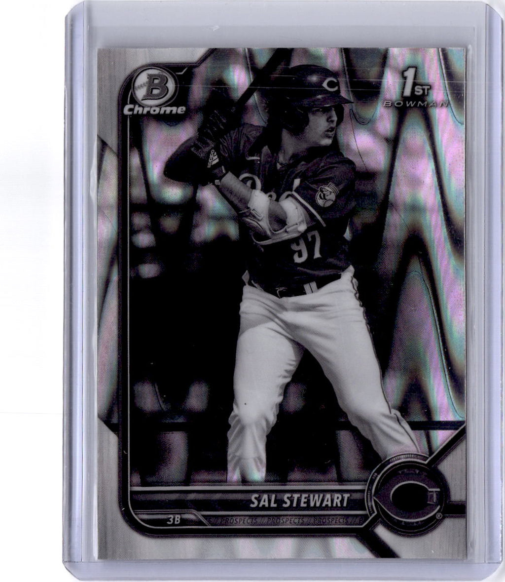 2022 Bowman Draft #BDC-122 Sal Stewart Chrome Black & White RayWave Refractor