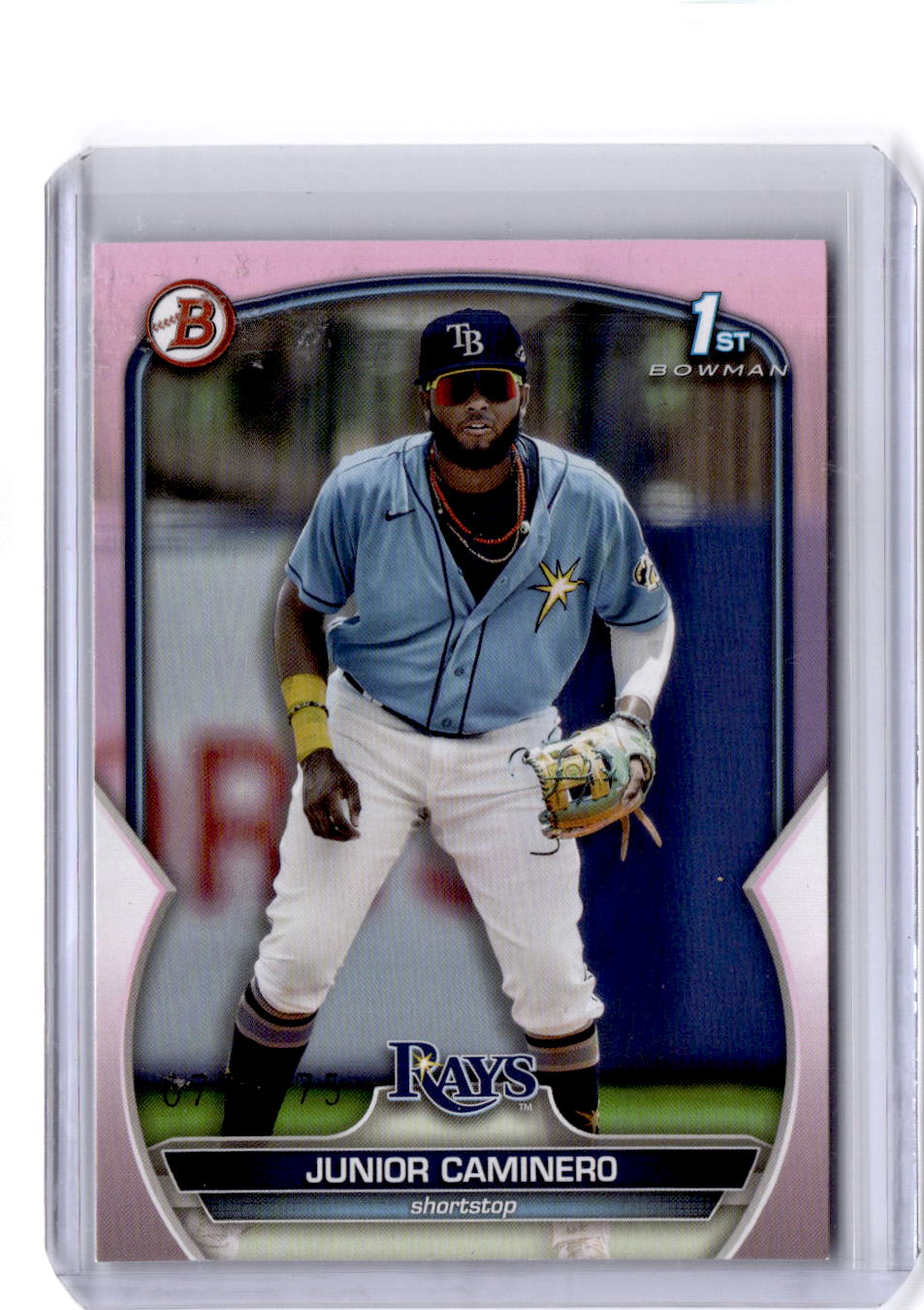 2023 Bowman #BP-61 Junior Caminero Prospects Pink #/175