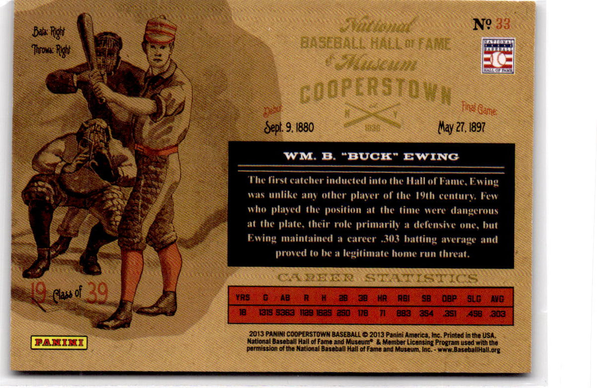 2013 Panini Cooperstown #33 Buck Ewing Lumberjacks