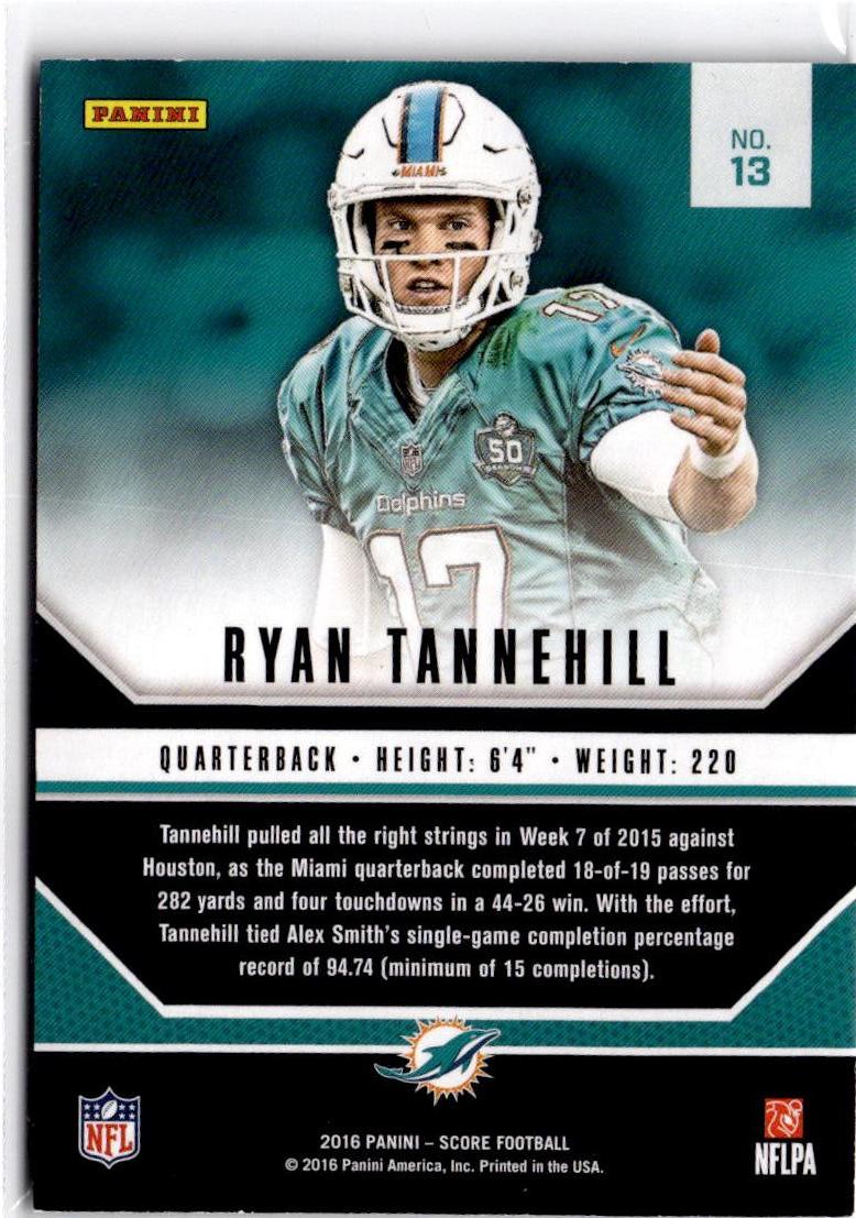 2016 Score #13 Ryan Tannehill Signal Callers Jumbo Green #/20