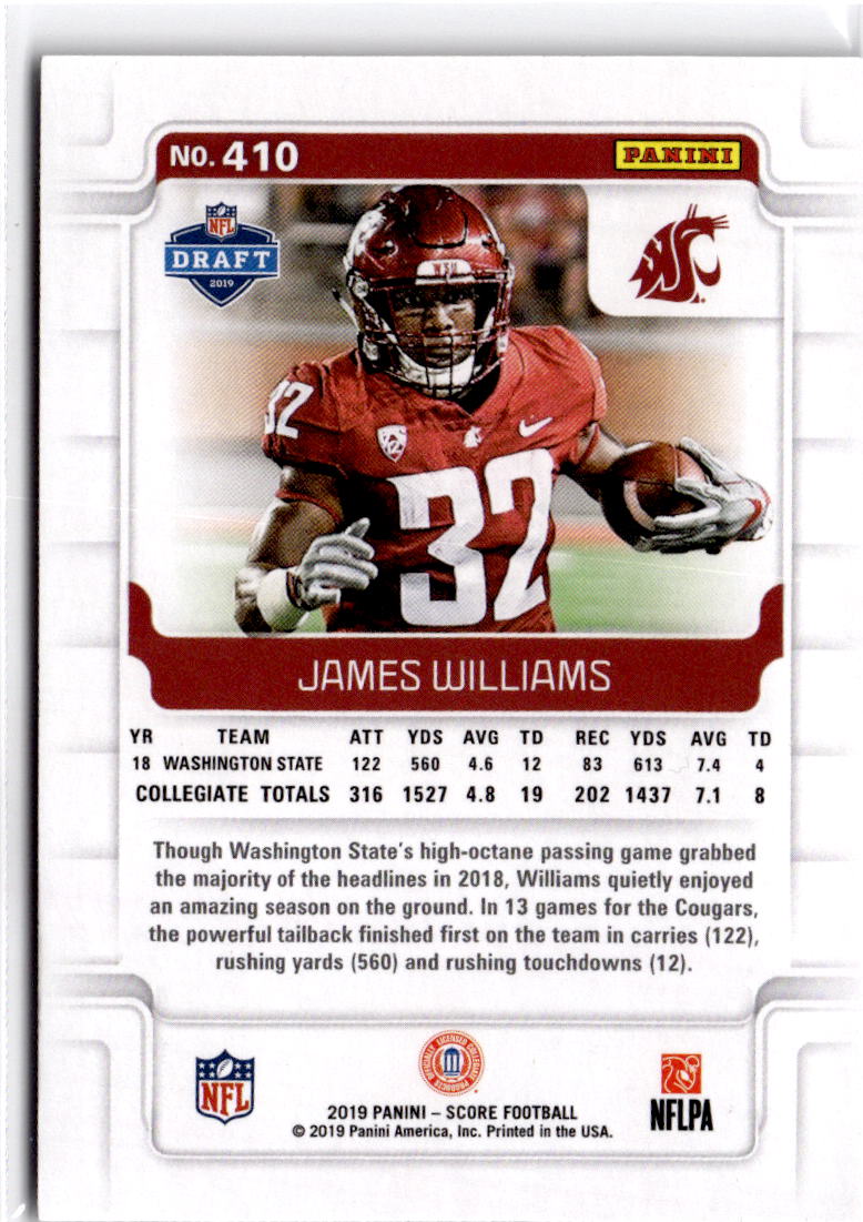 2019 Score #410 James Williams Red Zone #/20