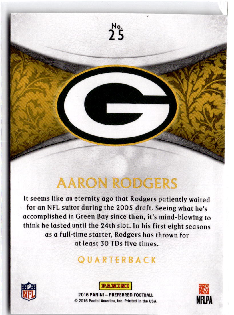 2016 Panini Crown Royale #25 Aaron Rodgers Bronze #/249