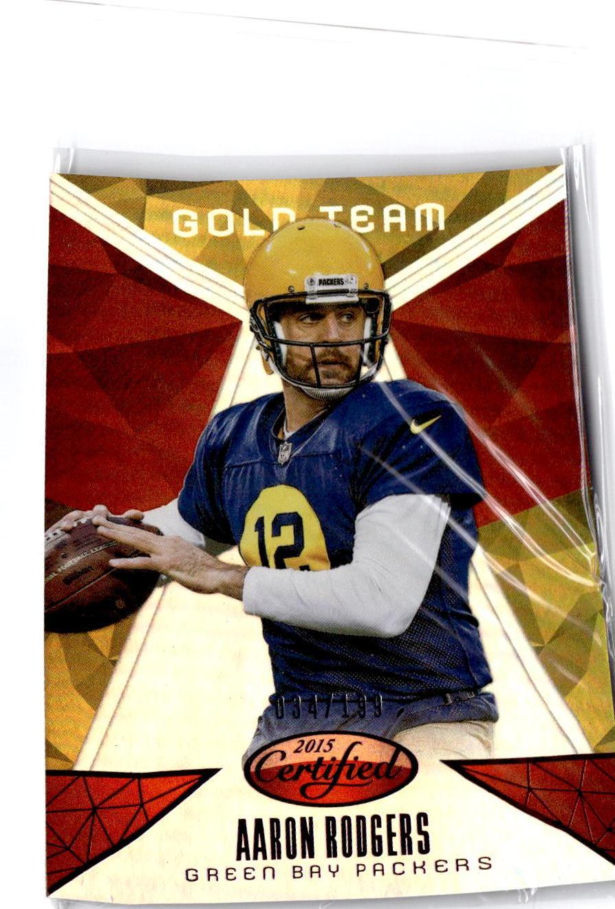 2015 Panini Certified #GT3 Aaron Rodgers Gold Team - Mirror Red #/199