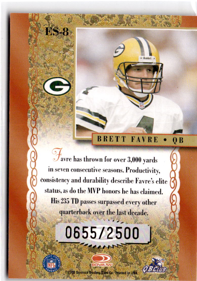 2000 Donruss #ES-8 Brett Favre Elite Series #/2500
