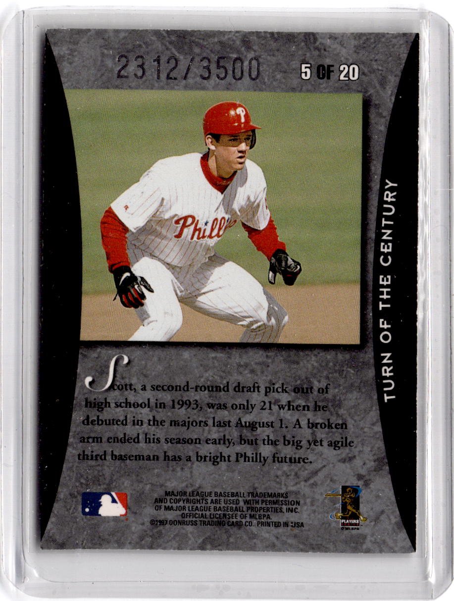 1997 Donruss Elite #5 Scott Rolen Turn of the Century Die Cuts #/3500