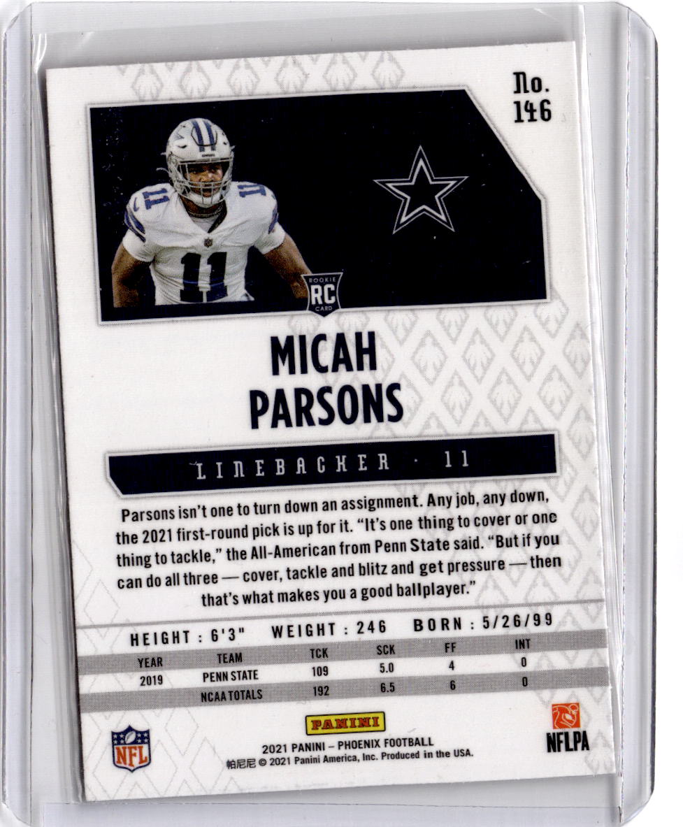 2021 Panini Phoenix #146 Micah Parsons Fire Burst