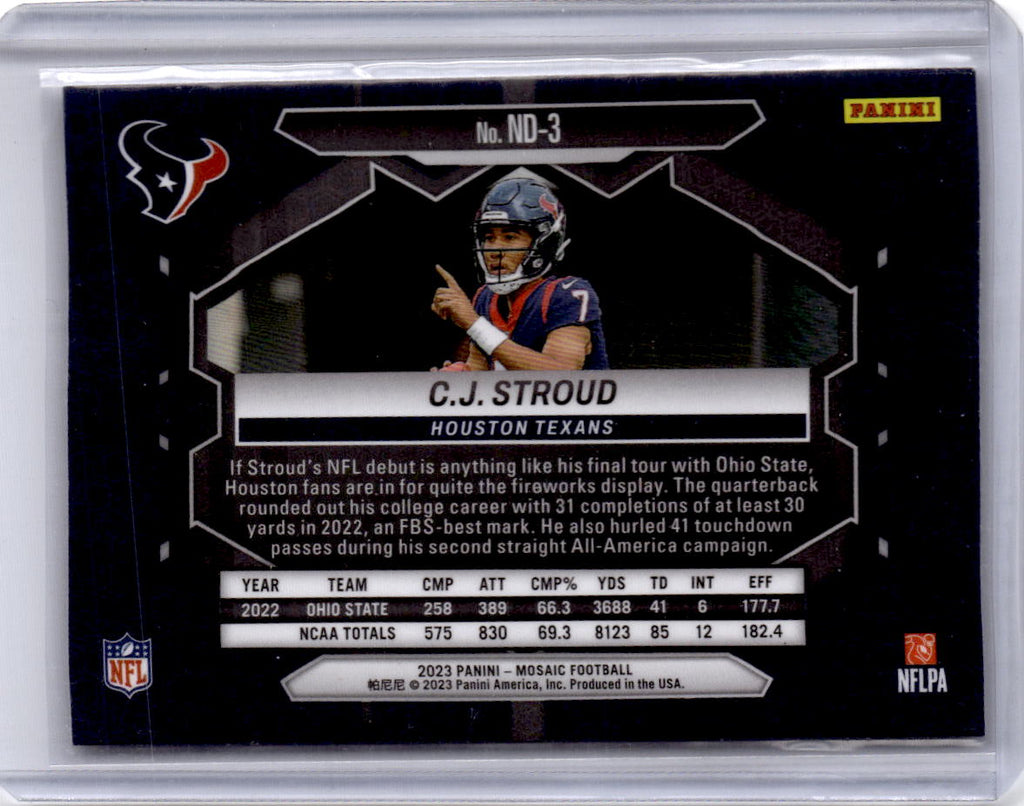 2023 Panini Mosaic #ND-3 C.J. Stroud