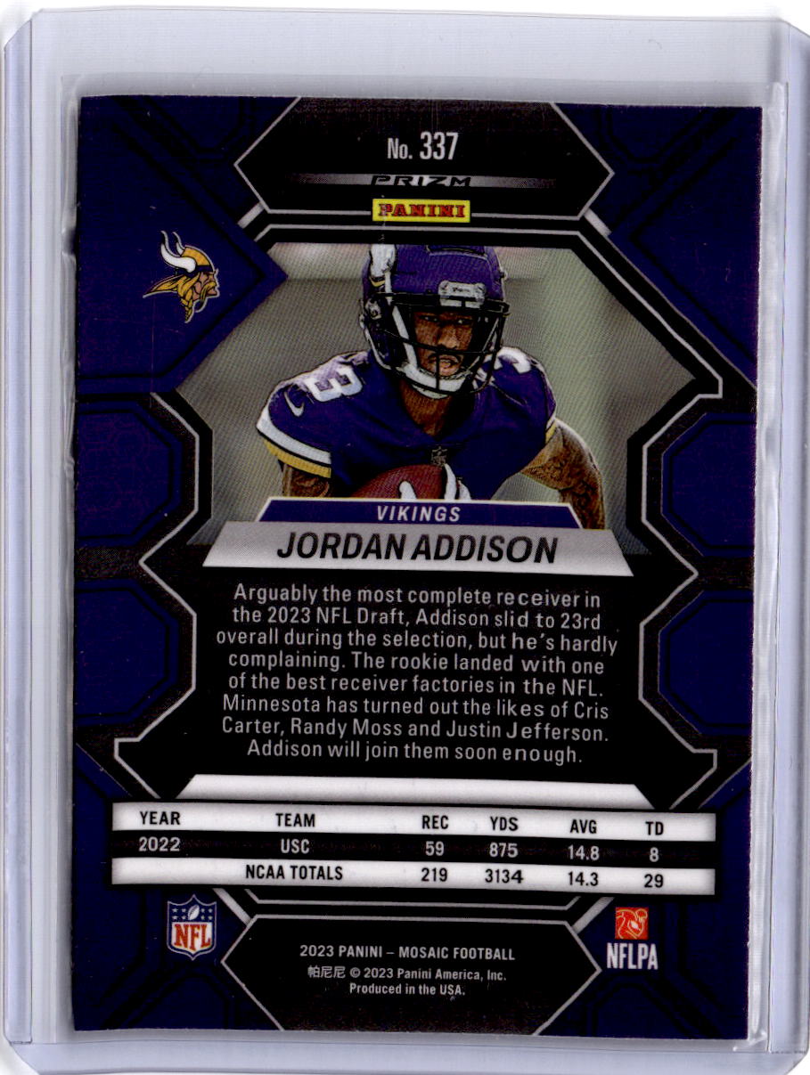 2023 Panini Mosaic #337 Jordan Addison Red Mosaic