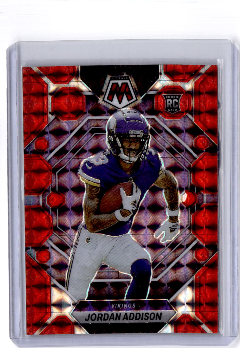 2023 Panini Mosaic #337 Jordan Addison Red Mosaic