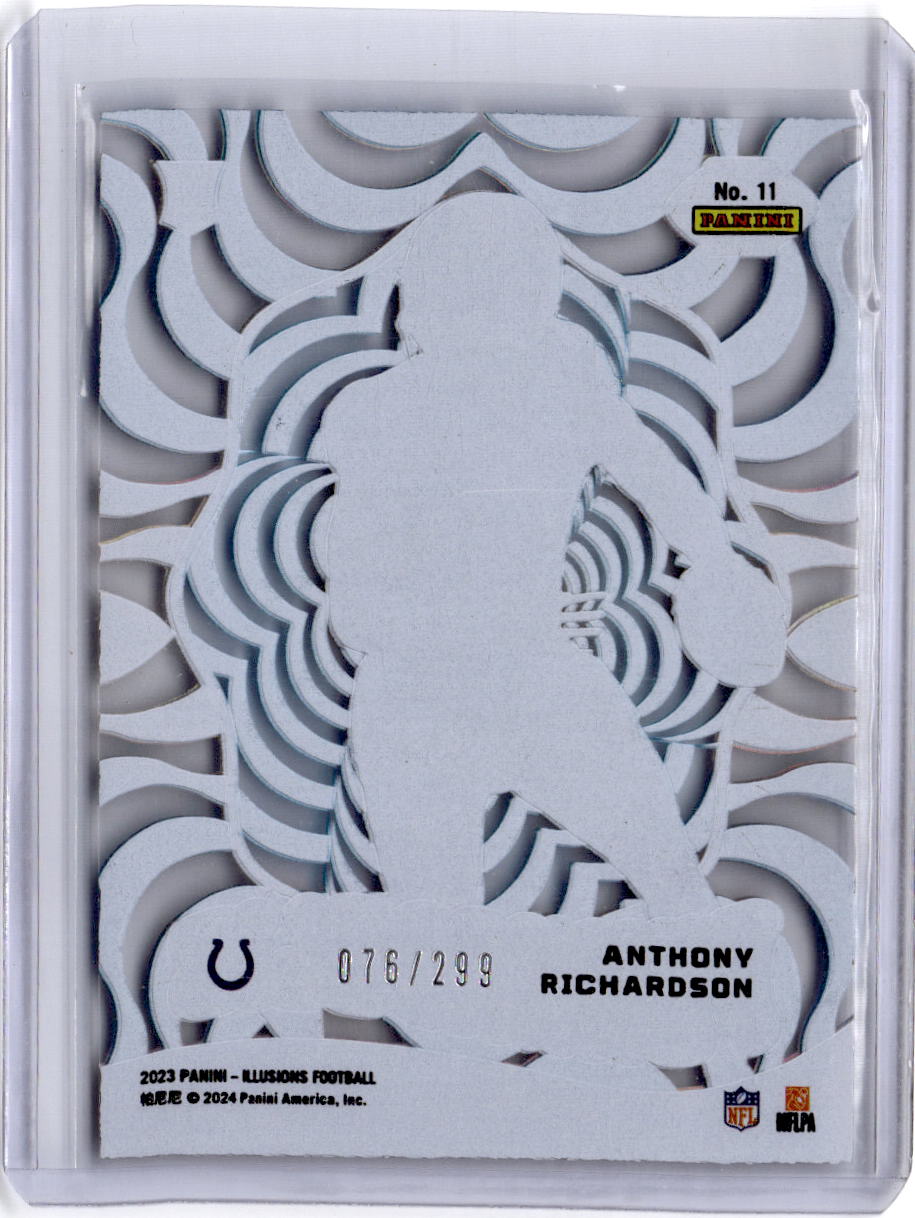2023 Panini Illusions #11 Anthony Richardson Funkadelic Light Blue #/299