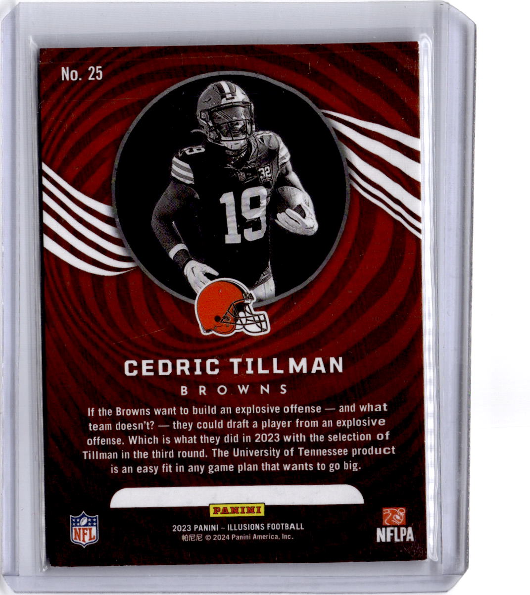 2023 Panini Illusions #25 Cedric Tillman Red Trophy Collection #/175