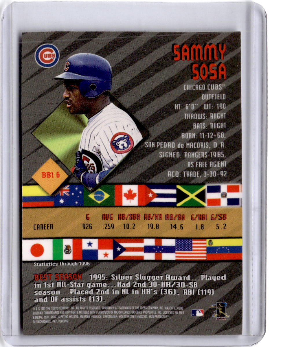 1997 Bowman #BBI 6 Sammy Sosa International Best