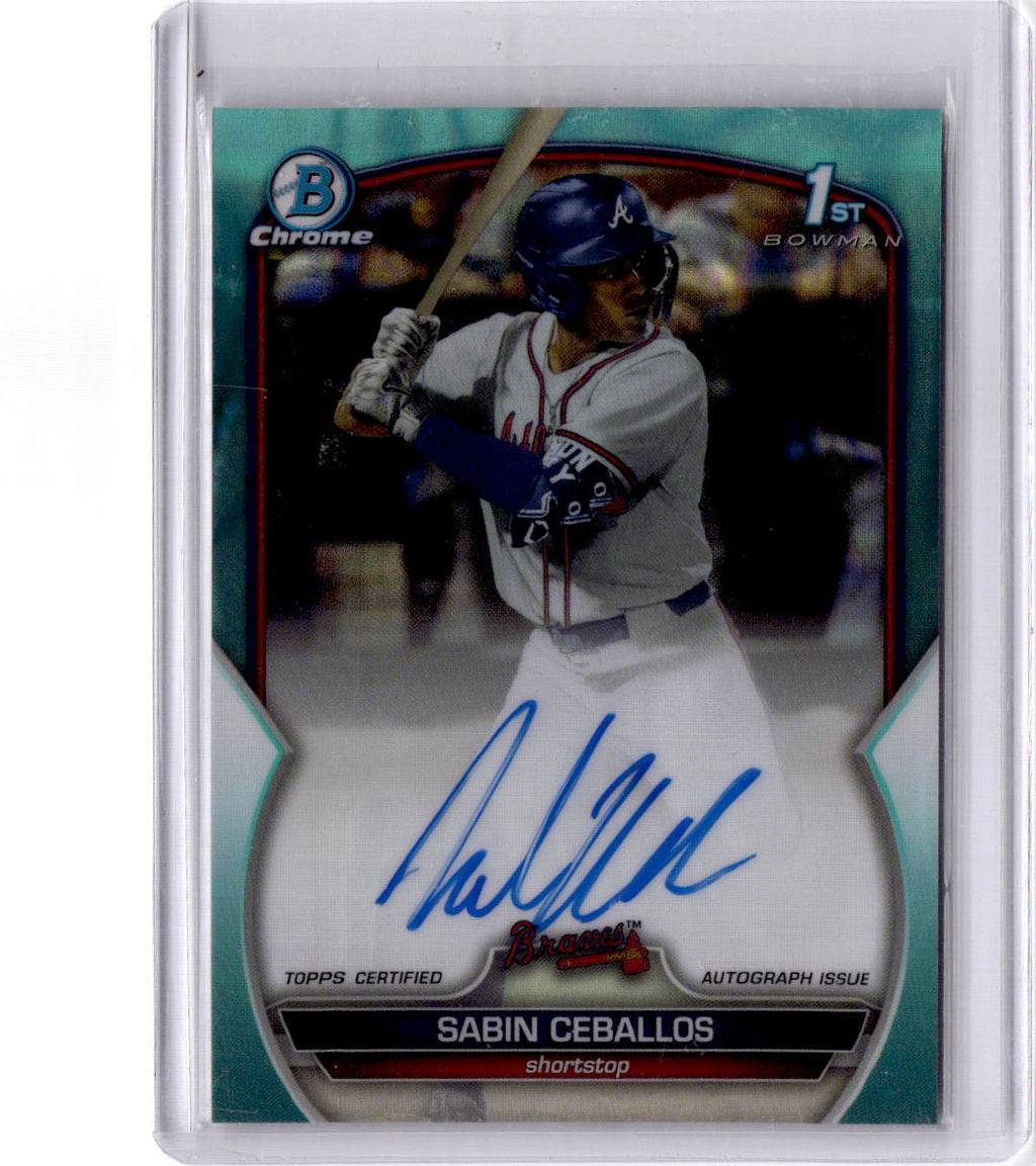 2023 Bowman Draft Sabin Ceballos Chrome Prospect Autographs aqua lava /199