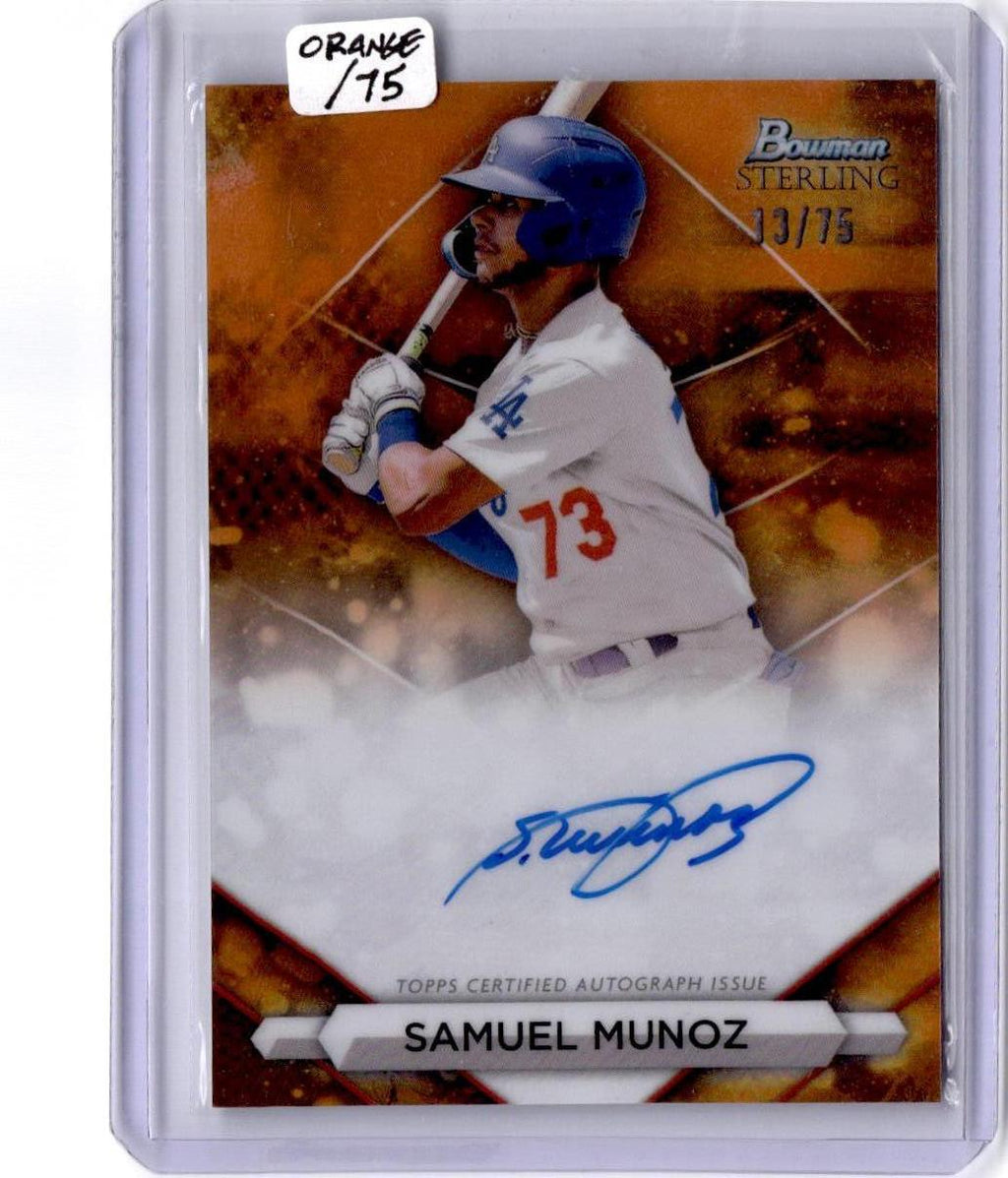 2023 Bowman Sterling Samuel Munoz Prospect Autographs Orange Refractors #/75