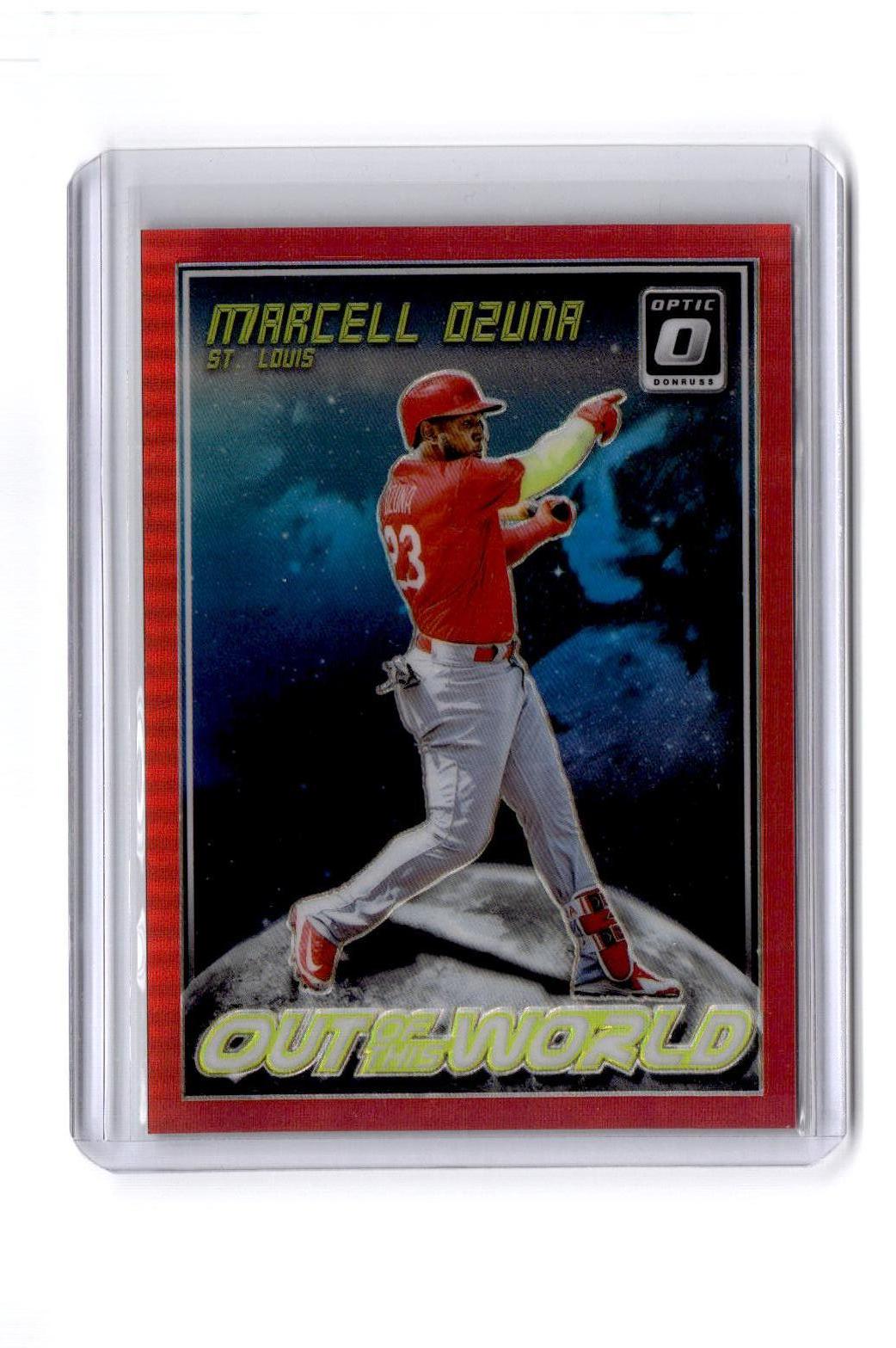 2018 Donruss Optic #OW11 Marcell Ozuna Out of This World Red #/99
