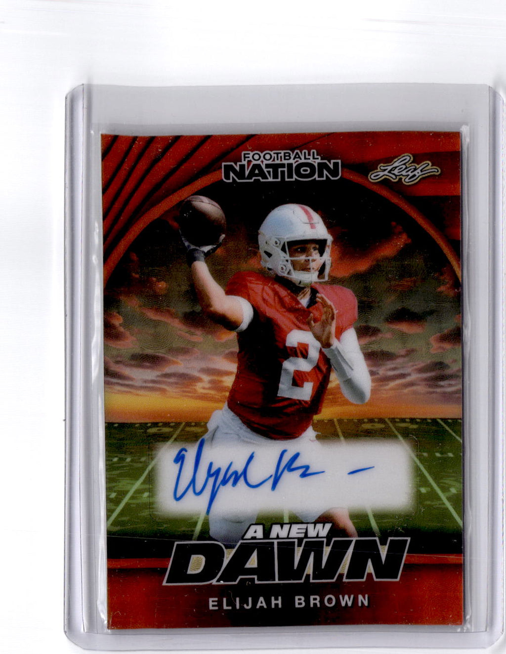 2025 Leaf Football Nation - Auto Prismatic Gold Elijah Brown #/1
