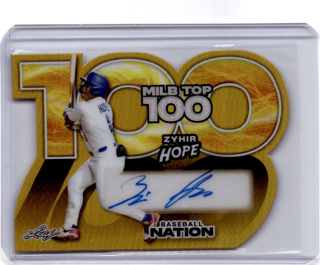 2025 Leaf Baseball Nation Zyhir Hope Top 100 Autographs Gold 1/1