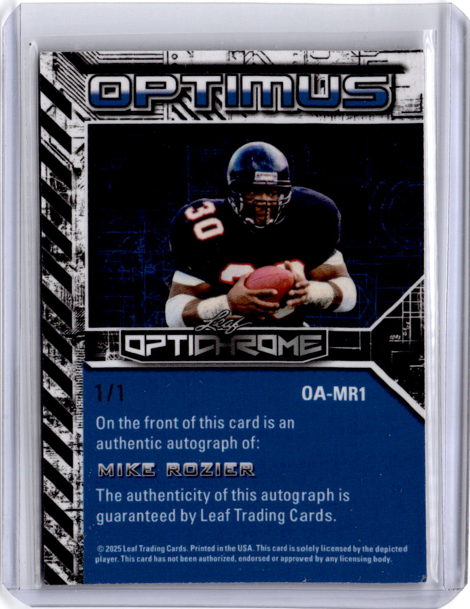 2025 Leaf Optichrome #OA-MR1 Mike Rozier Optimus Autographs Prismatic Gold