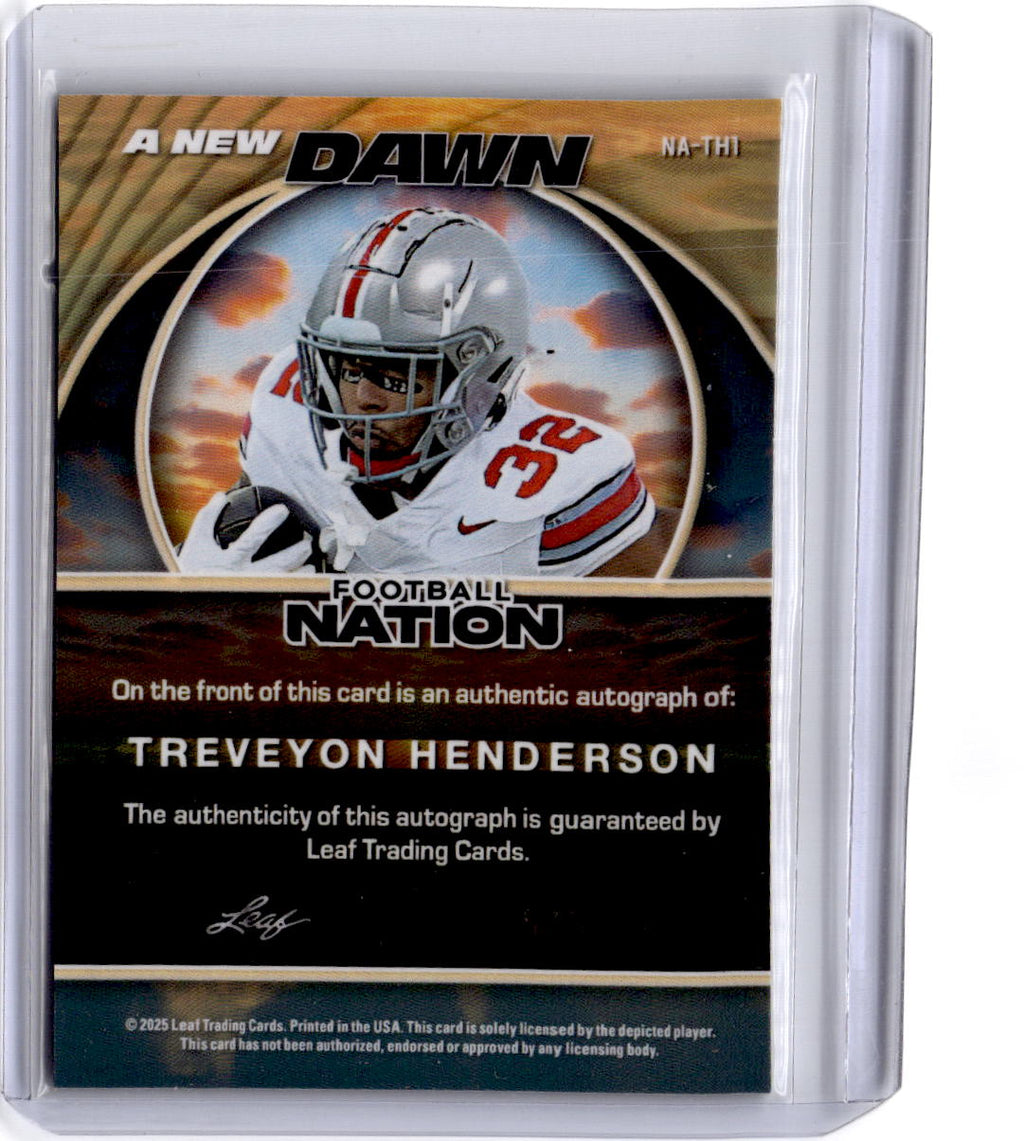 2025 Leaf Football Nation - A New Dawn Auto Lava Green TreVeyon Henderson