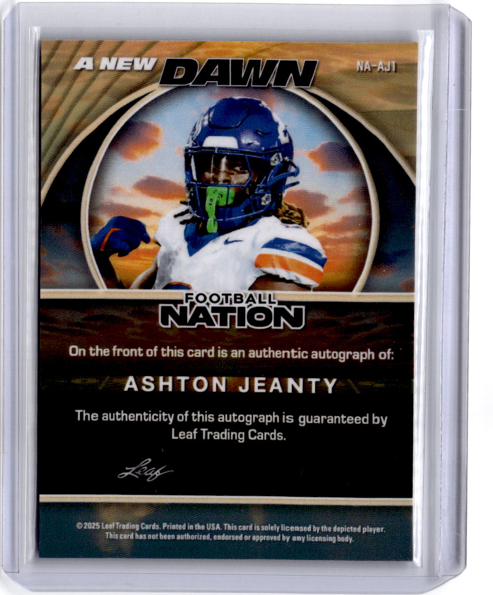 2025 Leaf Football Nation - A New Dawn Auto Lava Platinum Blue Ashton Jeanty #/3
