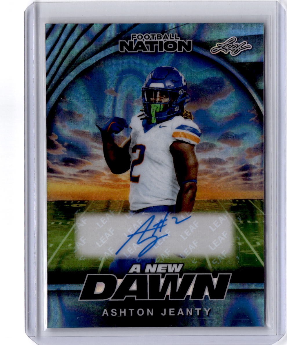 2025 Leaf Football Nation - A New Dawn Auto Lava Platinum Blue Ashton Jeanty #/3