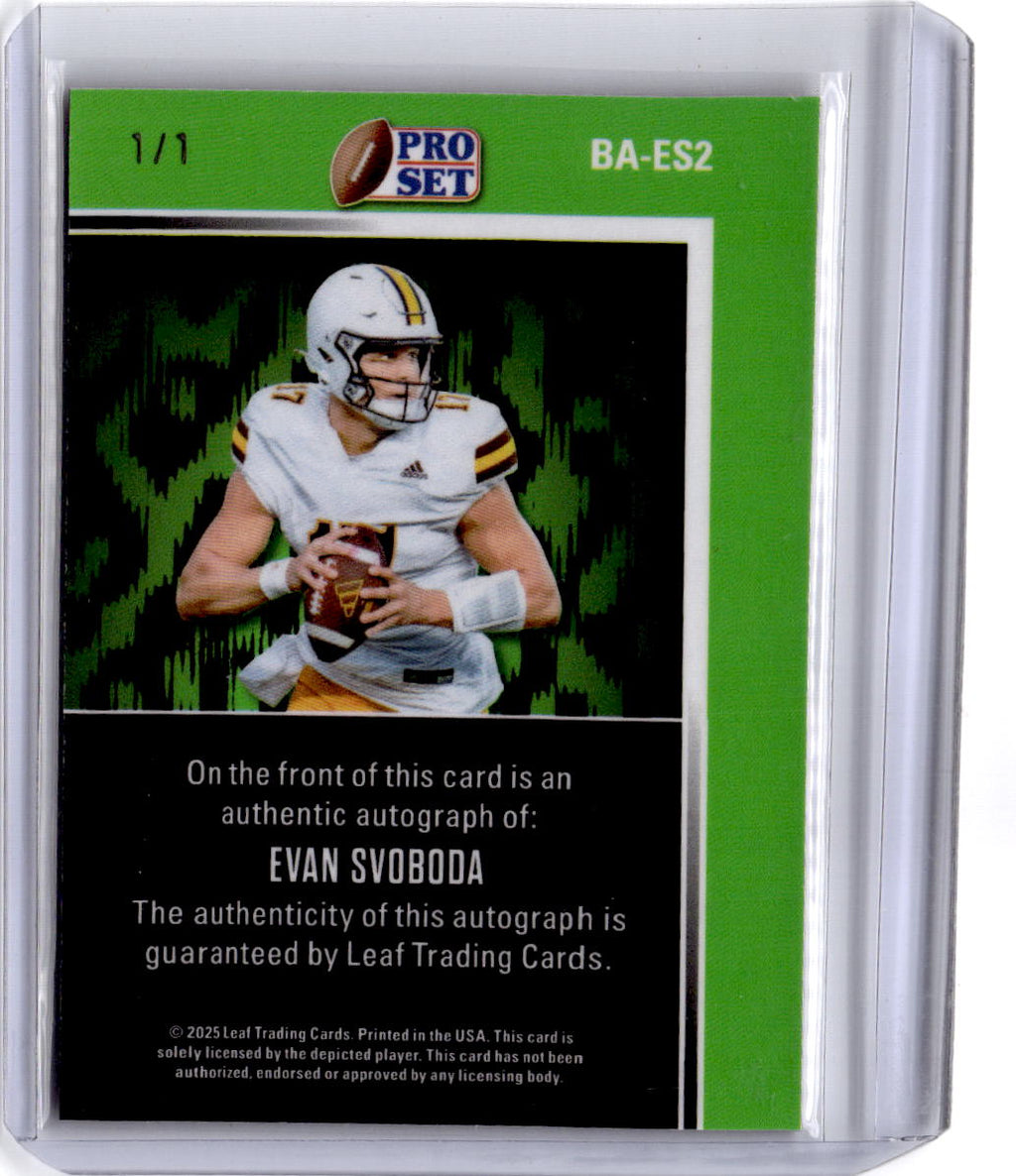 2025 Pro Set Metal #BA-ES2 Evan Svoboda Base Autographs Crystals Gold