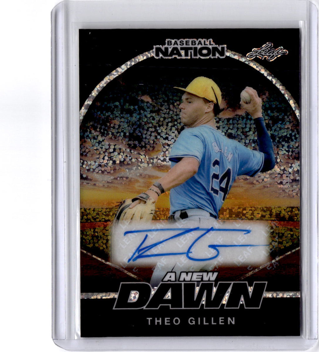 2025 Leaf Baseball Nation Theo Gillen A New Dawn Auto Sparkles Gold /1