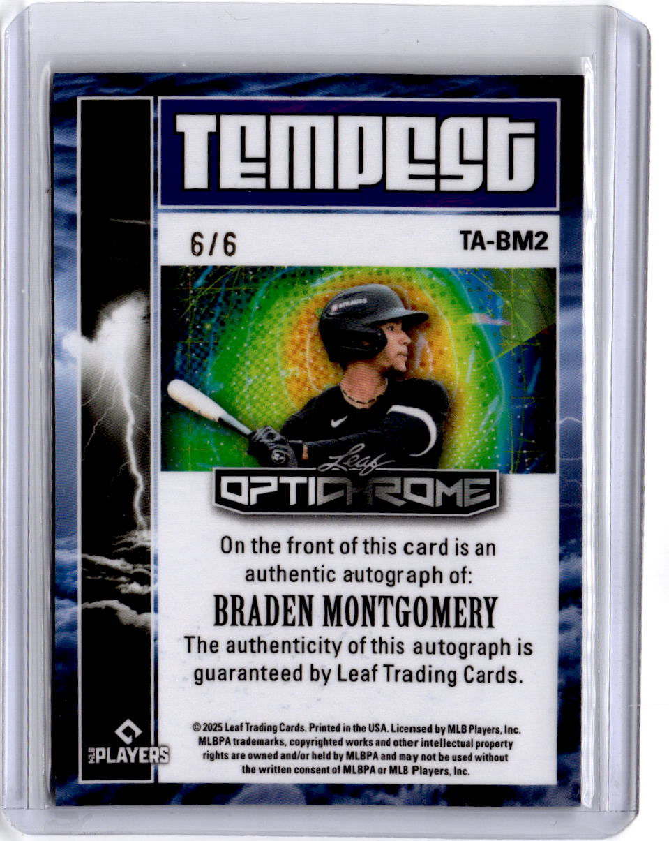 2025 Leaf Optichrome  Braden Montgomery Tempest Autographs Crystal Green #/6