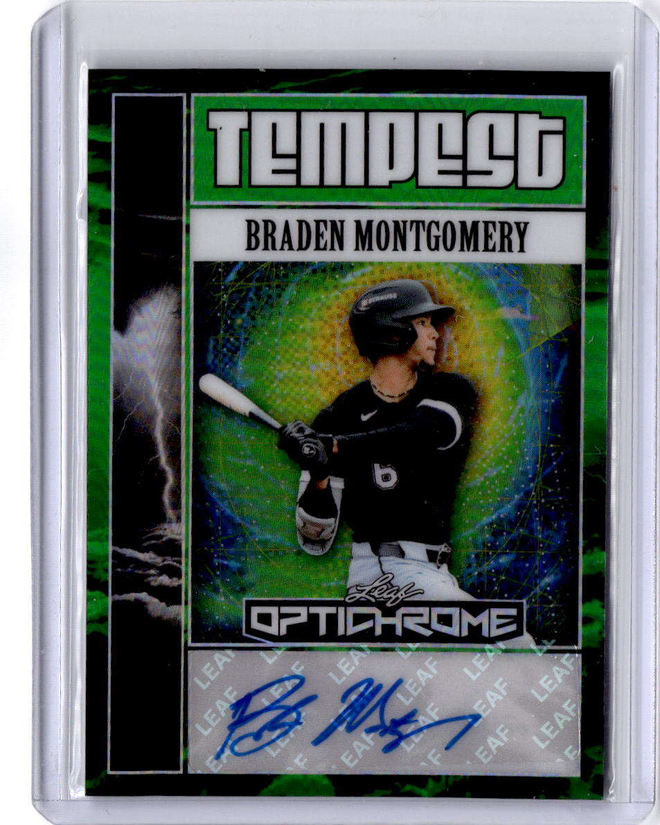 2025 Leaf Optichrome  Braden Montgomery Tempest Autographs Crystal Green #/6