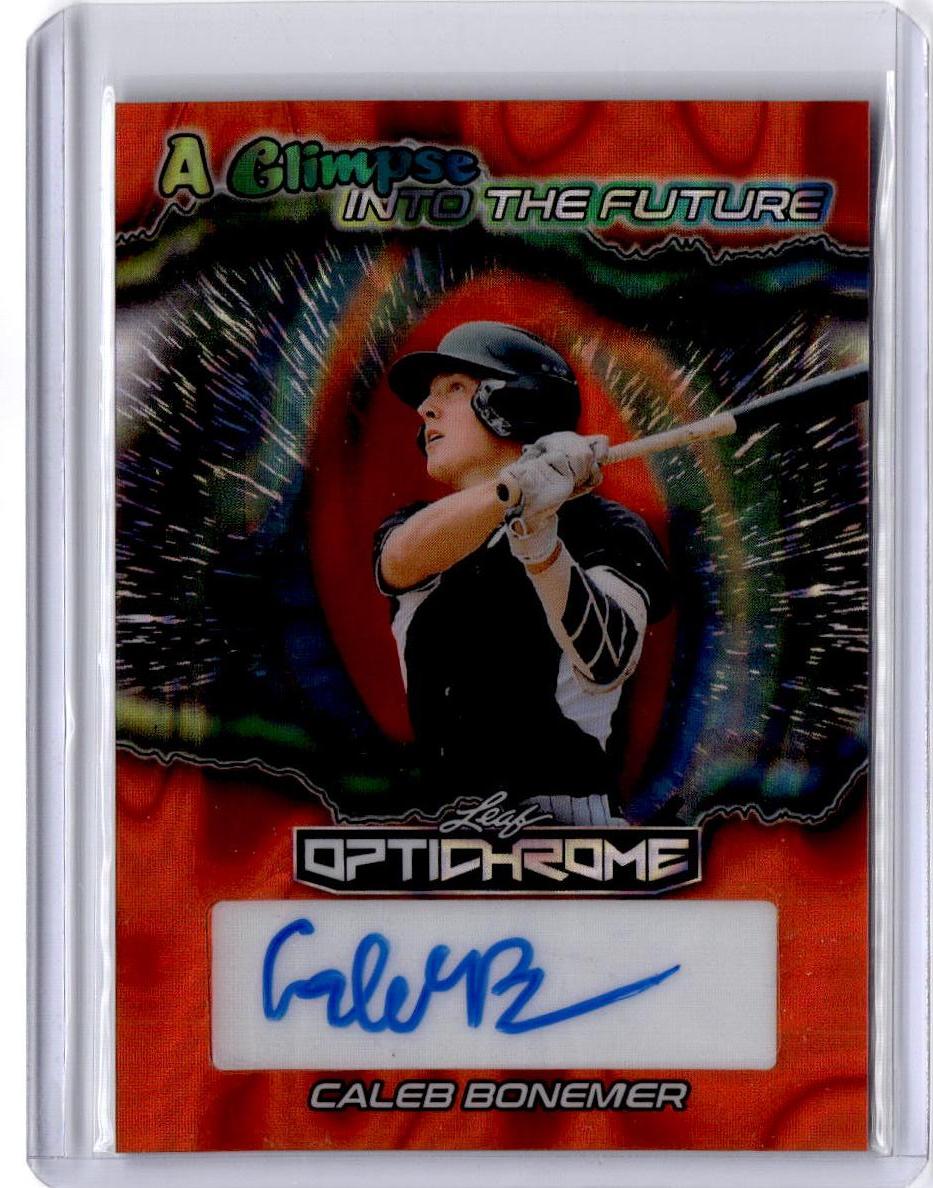 2025 Leaf Optichrome Caleb Bonemer Future Autographs Crystal Red #/2